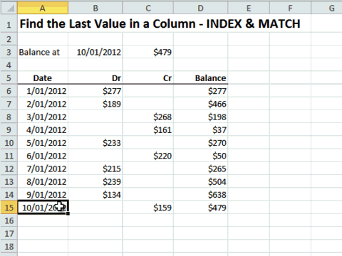 Find the Last Value in a Column • My Online Training Hub
